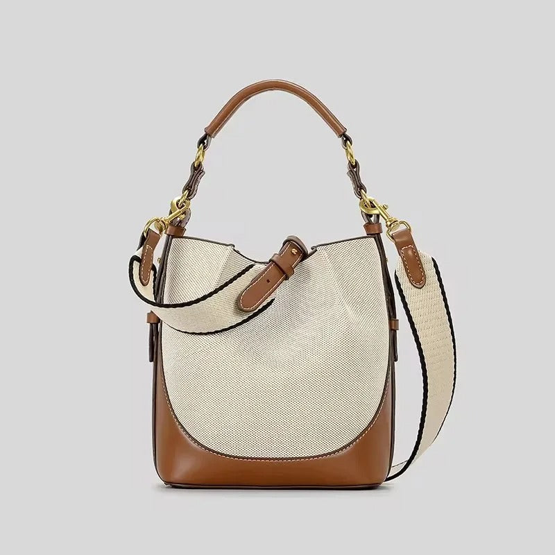 Carmen | Canvas &amp; PU leather shoulder bag