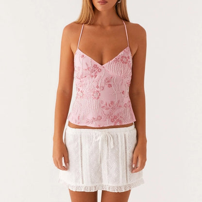 Frieda | Camisole top with beads and sequins