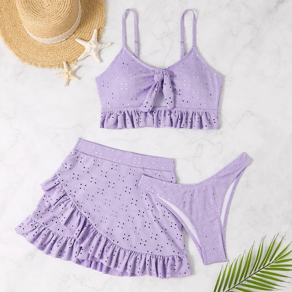 Anika | White Ruffle Bikini Set