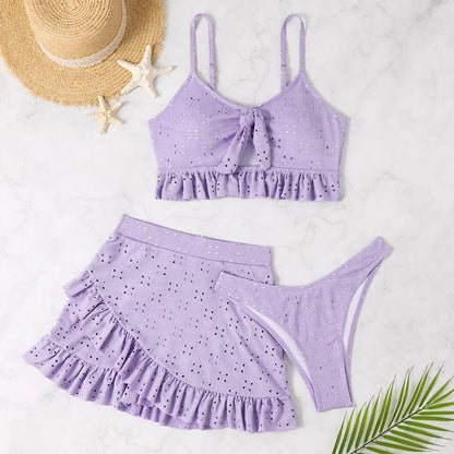 Anika | White Ruffle Bikini Set