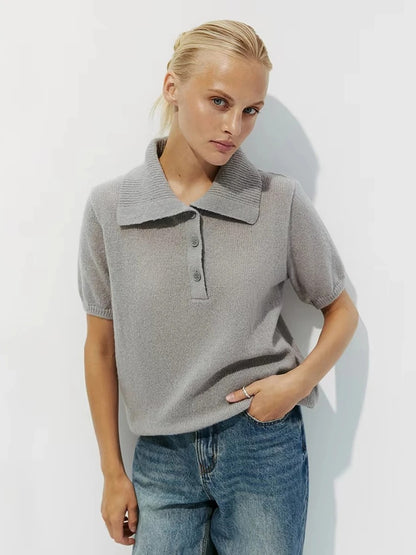 Frieda | Knitted polo sweater
