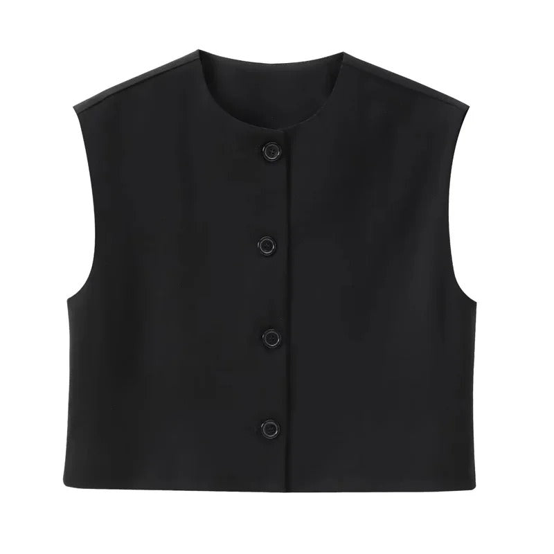 Eudora | Minimalist Button-Front Vest