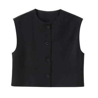 Eudora | Minimalist Button-Front Vest