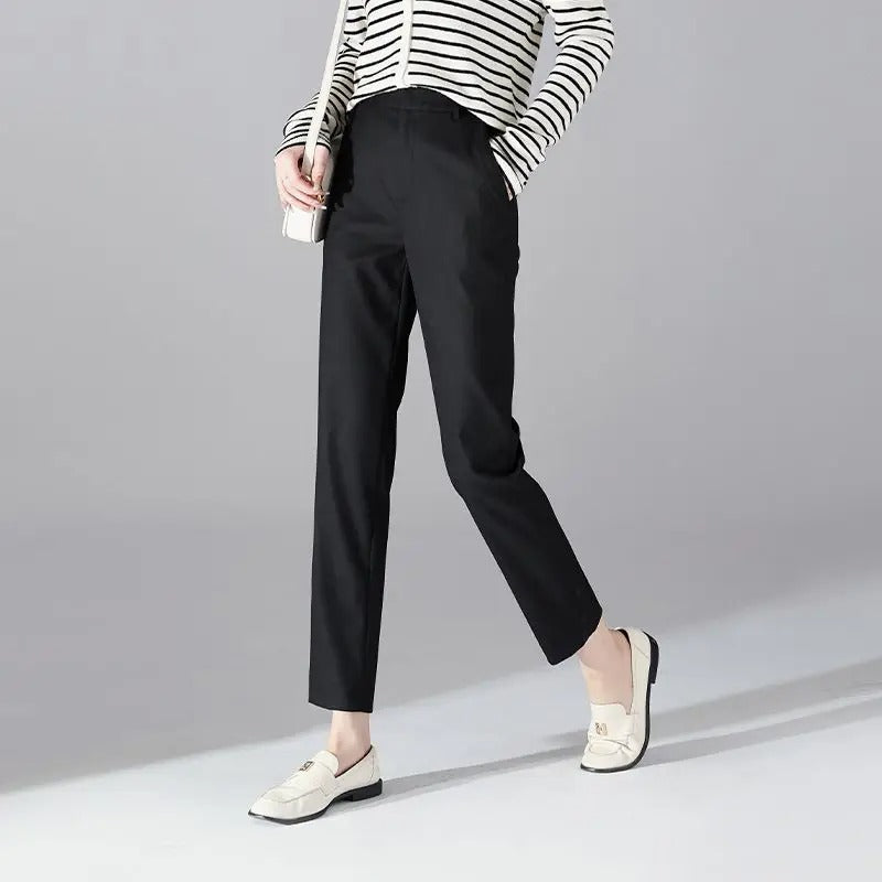 Bella | Elegant high waist slim trousers