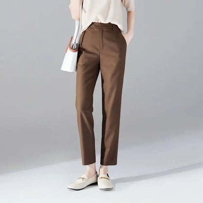 Bella | Elegant high waist slim trousers