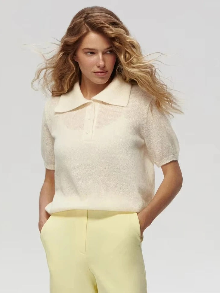 Frieda | Knitted polo sweater