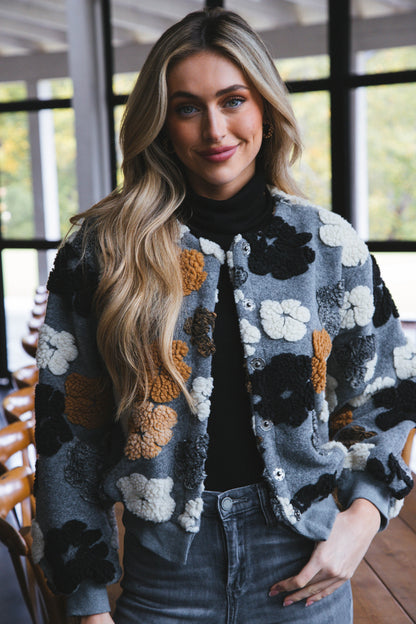 Flora™ - Frozen Flower Sherpa Jacket