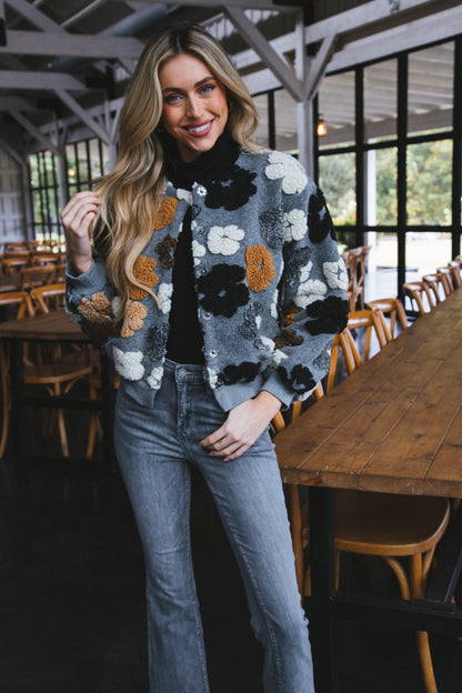 Flora™ - Frozen Flower Sherpa Jacket