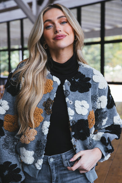 Flora™ - Frozen Flower Sherpa Jacket