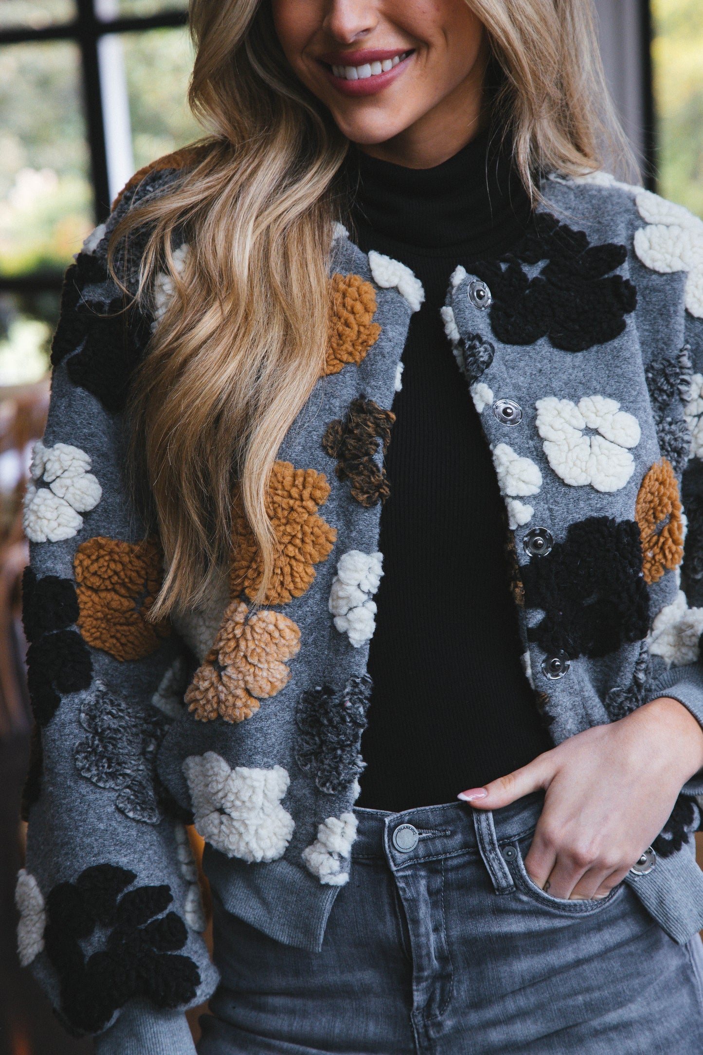 Flora™ - Frozen Flower Sherpa Jacket