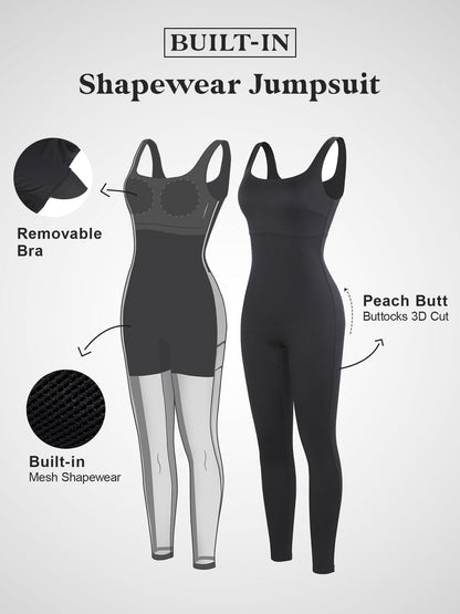 Icy™ - Integrated Shapewear Thigh Slimming Workout Jumpsuit [Last Day Discount]
