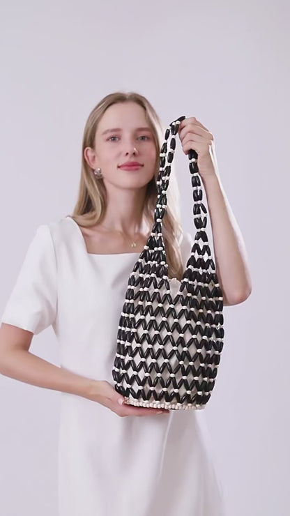 Eudora | Handmade Woven Bead Shopper