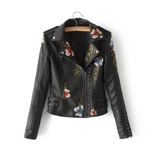 Flor™ - Floral Leather Jacket [Last Day Discount]