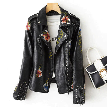 Arantique™ - Floral Leather Jacket [Last Day Discount] 