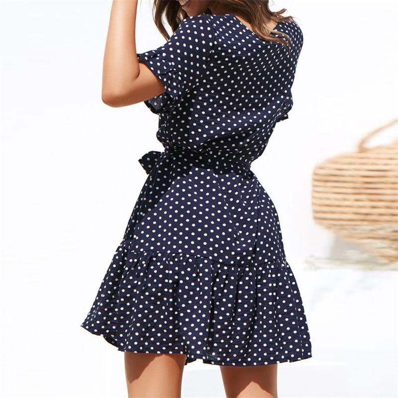 Charlotte™ - Short-sleeved polka dot dress