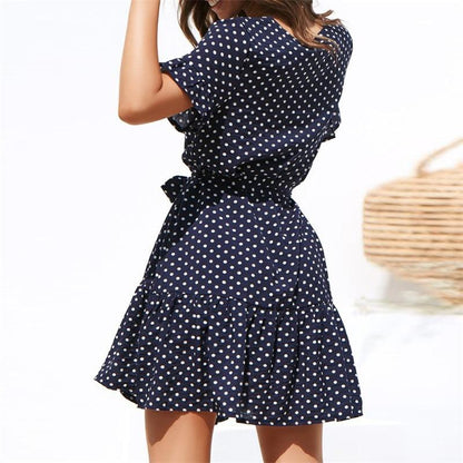 Charlotte™ - Short-sleeved polka dot dress