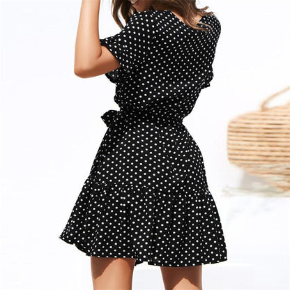 Charlotte™ - Short-sleeved polka dot dress