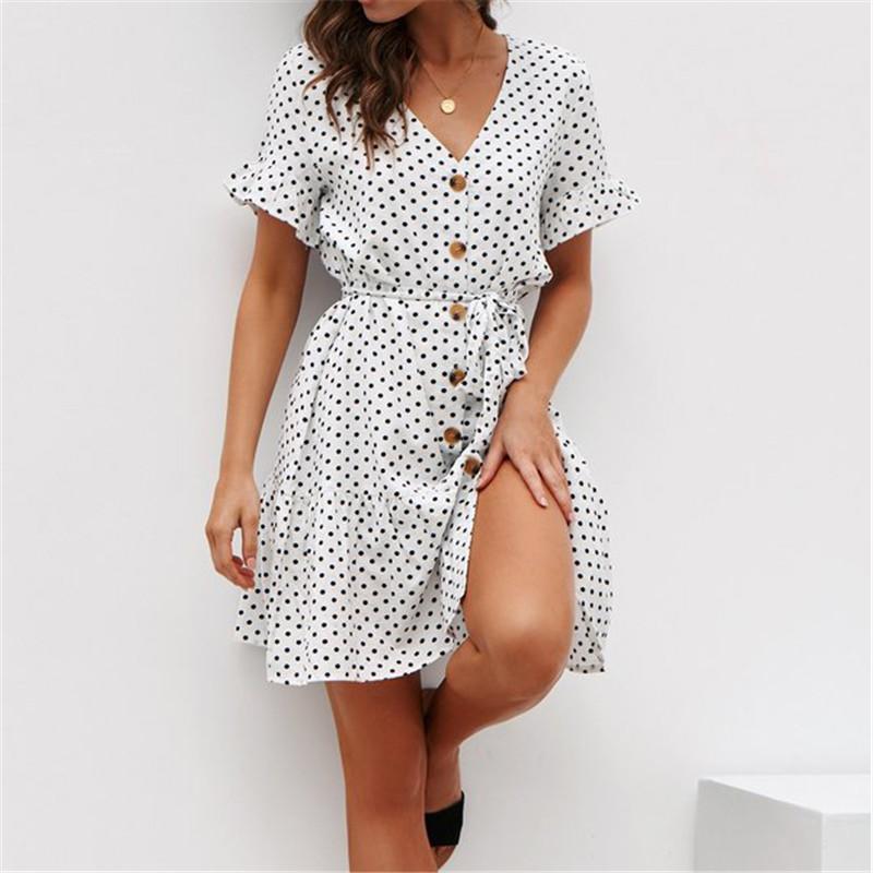 Charlotte™ - Short-sleeved polka dot dress