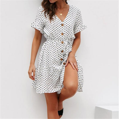 Charlotte™ - Short-sleeved polka dot dress