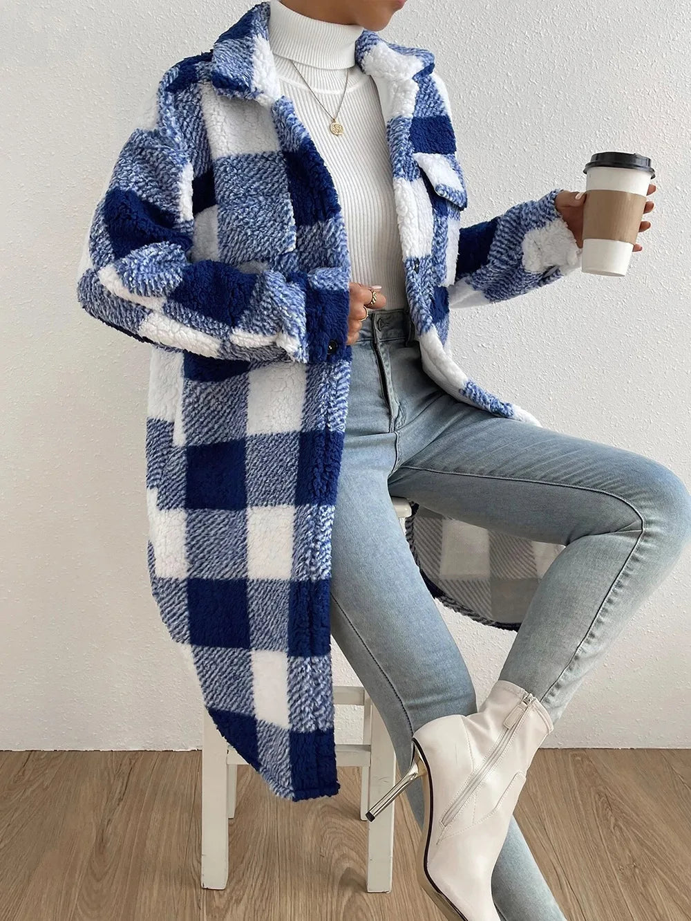 Mina™ | Checked Long Cardigan