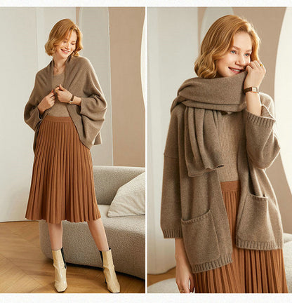Annalyn™ | Faux Cashmere Warm Double Scarf Shawl Cardigan