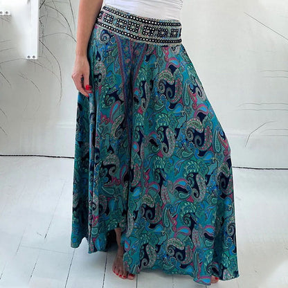 Zahra™ - Ethnic printed trousers with elastic waist. Lightweight trousers