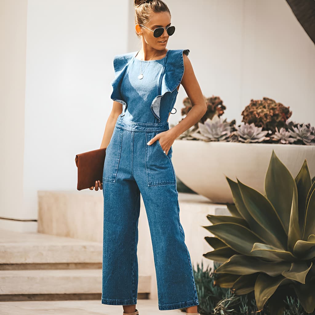 DenimDynasty™ - Open Back Denim Jumpsuit [Last Day Discount]