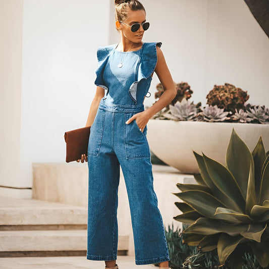 DenimDynasty™ - Open Back Denim Jumpsuit [Last Day Discount]