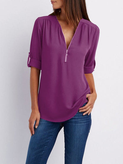 Maxime™ - Long-sleeved loose blouse