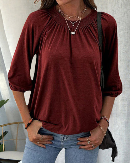 Caro™ - Chic blouse with bishop sleeves