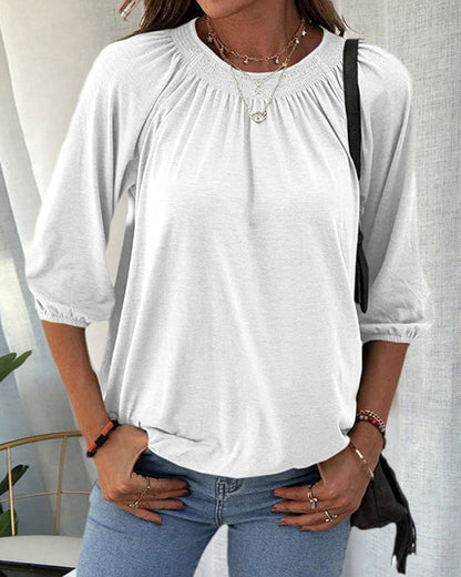 Caro™ - Chic blouse with bishop sleeves