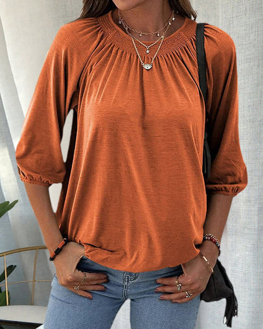 Caro™ - Chic blouse with bishop sleeves