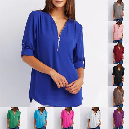 Maxime™ - Long-sleeved loose blouse