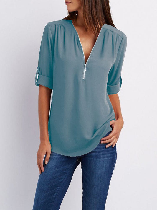 Maxime™ - Long-sleeved loose blouse