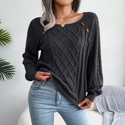 Modia™ - Fashionable square neck sweater 
