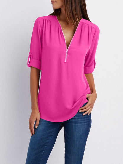 Maxime™ - Long-sleeved loose blouse