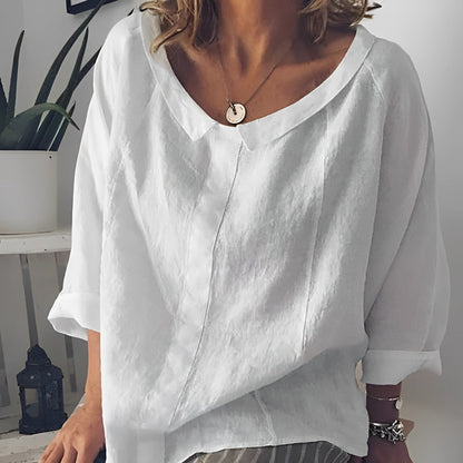 Sotfys turn-down collar blouse