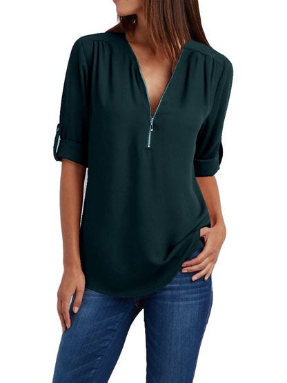 Maxime™ - Long-sleeved loose blouse