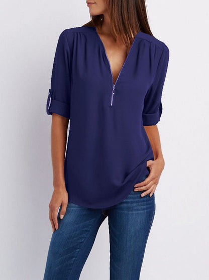 Maxime™ - Long-sleeved loose blouse
