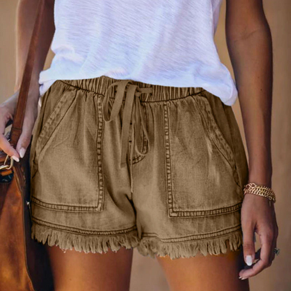 Laura™ - High-waisted denim shorts 