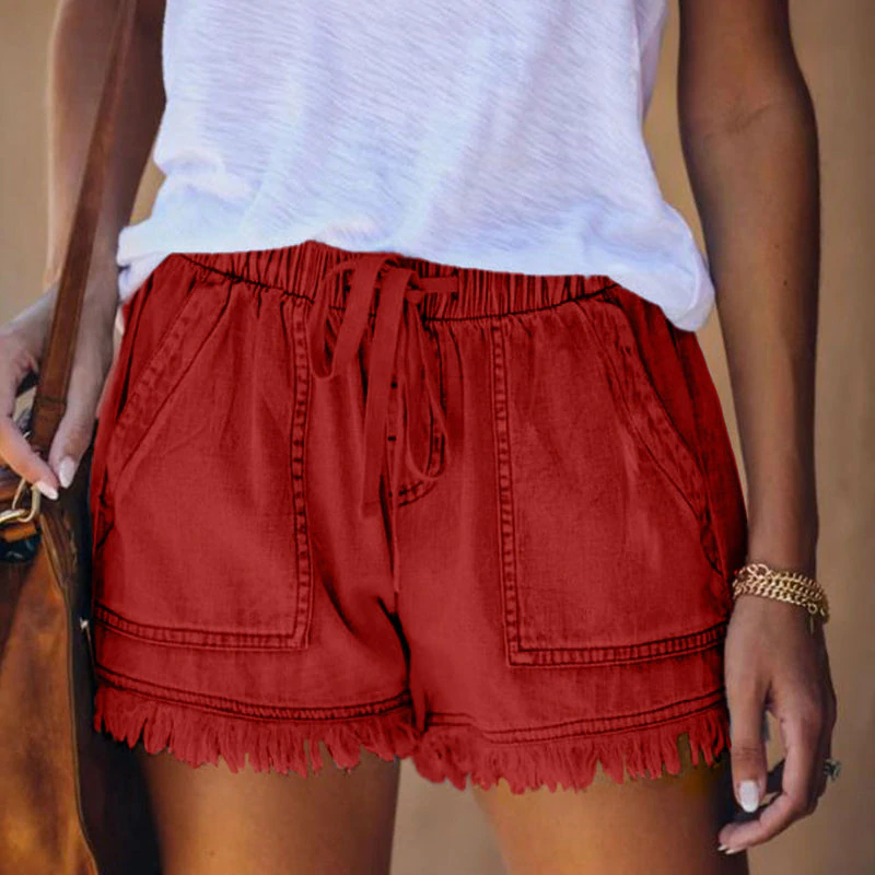 Laura™ - High-waisted denim shorts 