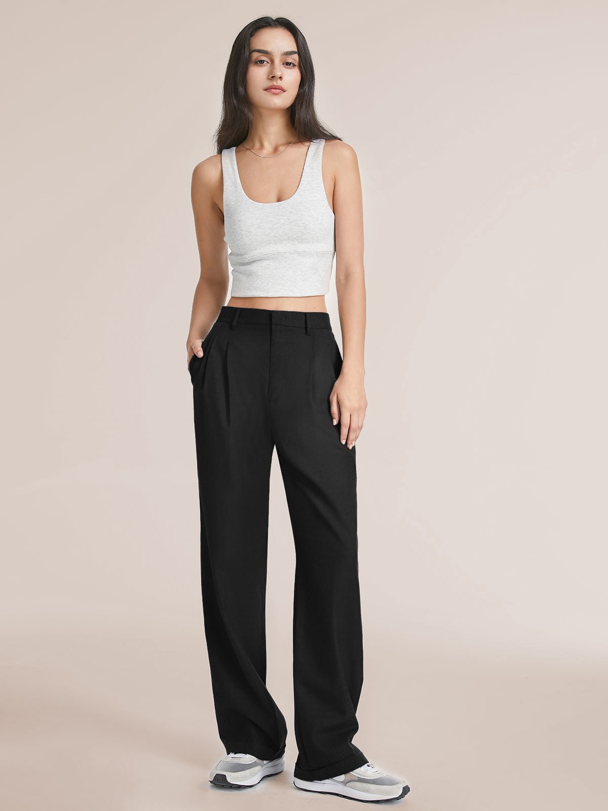 Celine Montclaire™️- Casual high-waisted wide-leg trousers