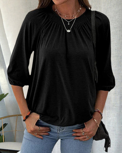 Caro™ - Chic blouse with bishop sleeves