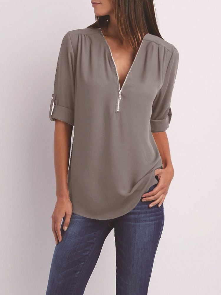 Maxime™ - Long-sleeved loose blouse