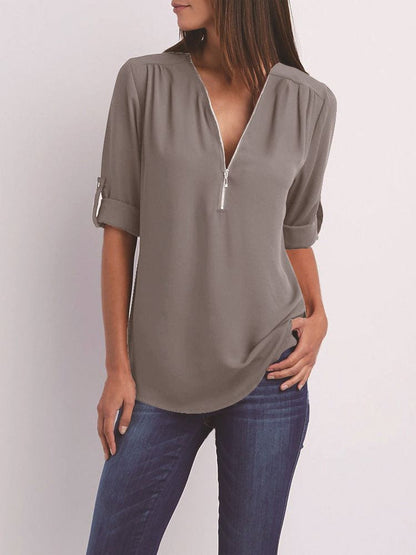 Maxime™ - Long-sleeved loose blouse