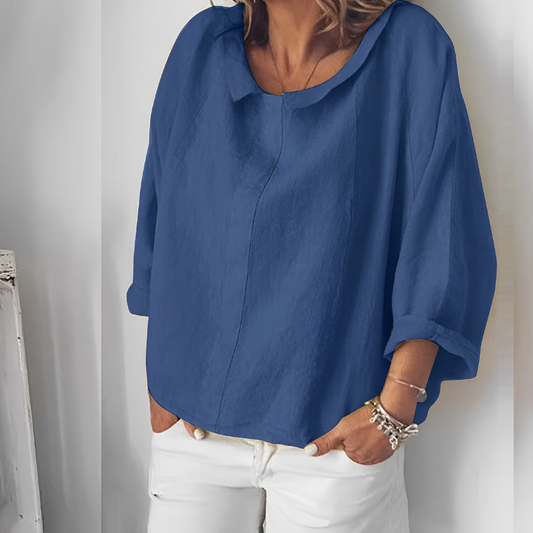 Sotfys turn-down collar blouse