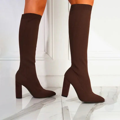 Ciara™ - Knee-high sock boots