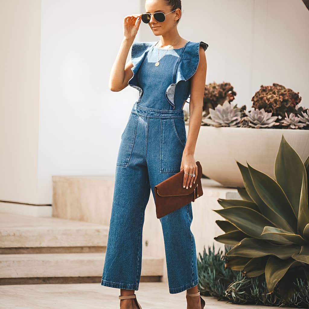DenimDynasty™ - Open Back Denim Jumpsuit [Last Day Discount]
