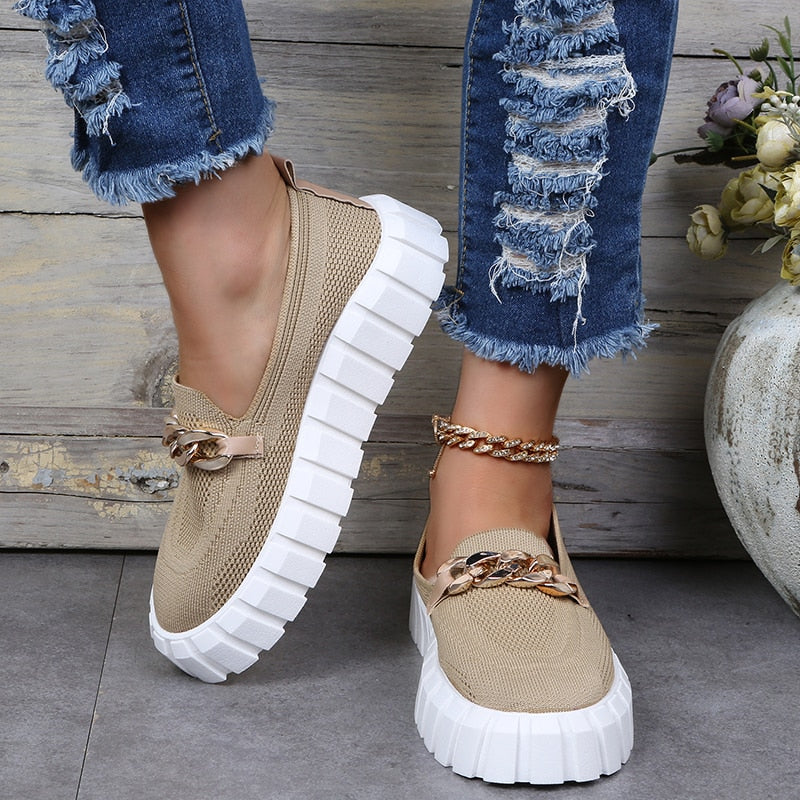 Kylie™ - Chain sneakers are comfortable and trendy for summer!