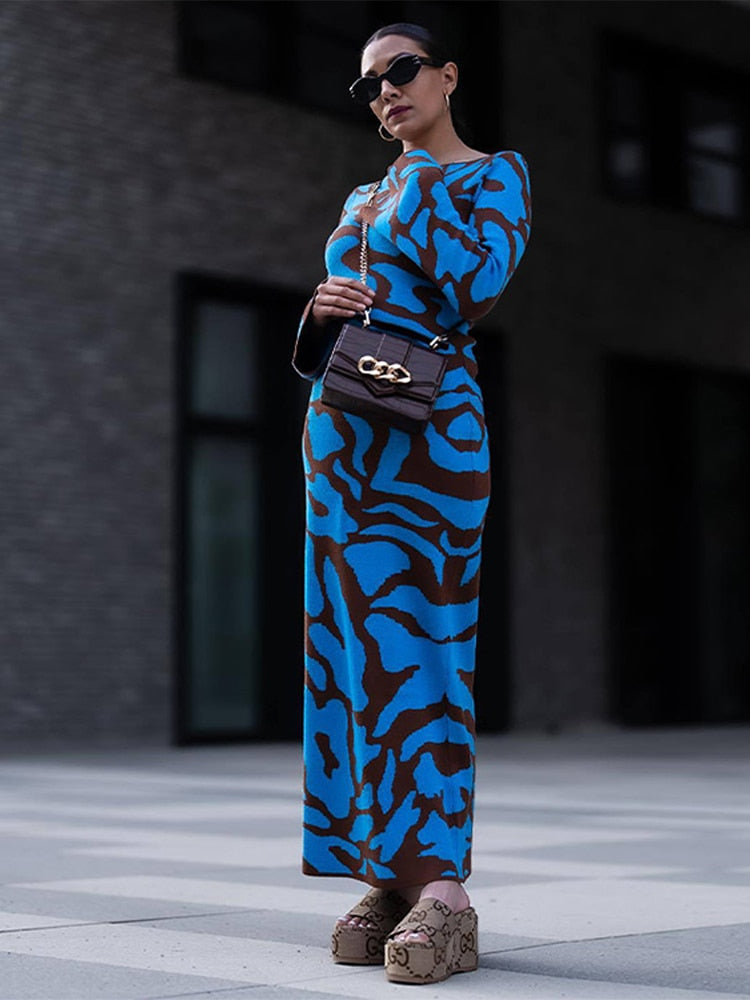 Portia™ - Elegant long-sleeved knitted dress